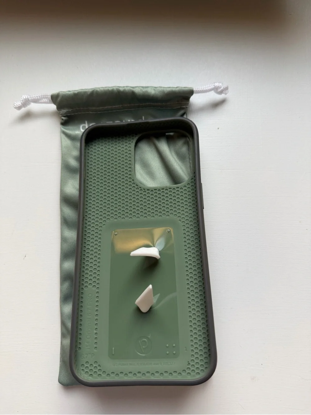Loopy Case Sage Green Phone Case with White Loopy Grip